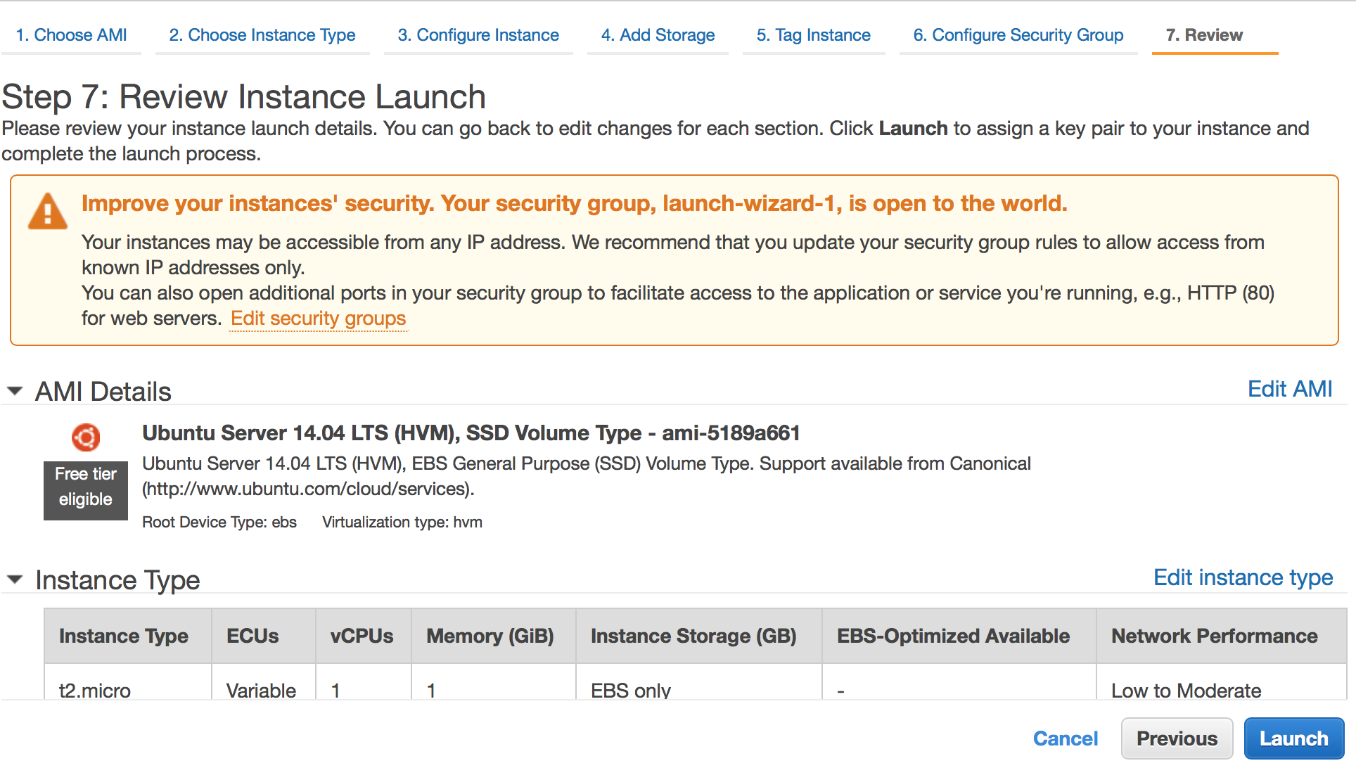 Review: A chance to double-check an instance's configuration before it gets created